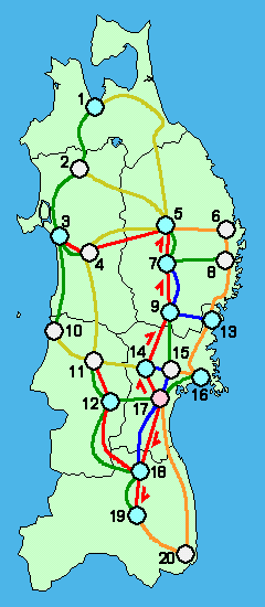 東北のマップ